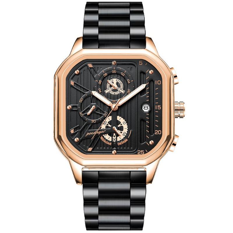 Top Neue Wasserdichte Leuchtende Multifunktionale Herrenuhr Mode Quarz Elegante Armbanduhr