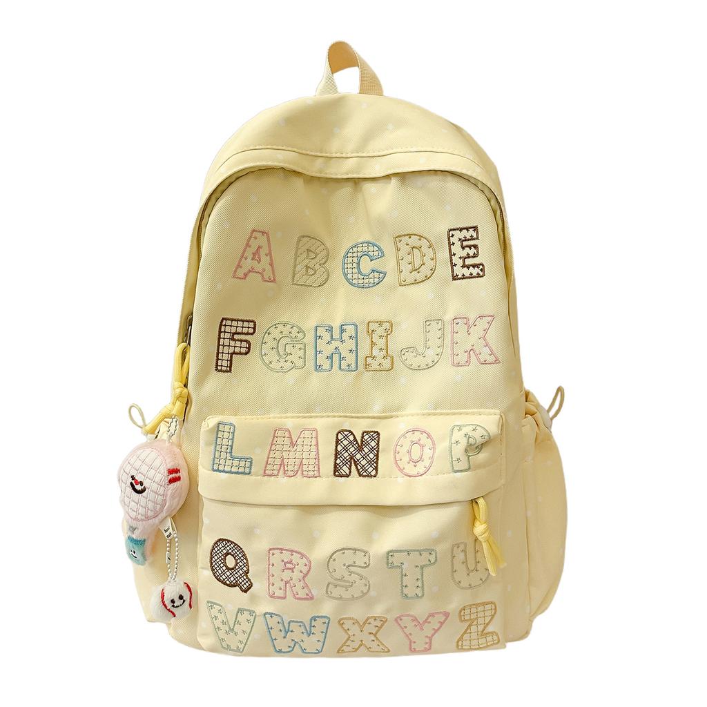 Schoolbag1011 summer new schoolbag female junior high school high school students large capacity niche ins backpack Korean version alphabet computer