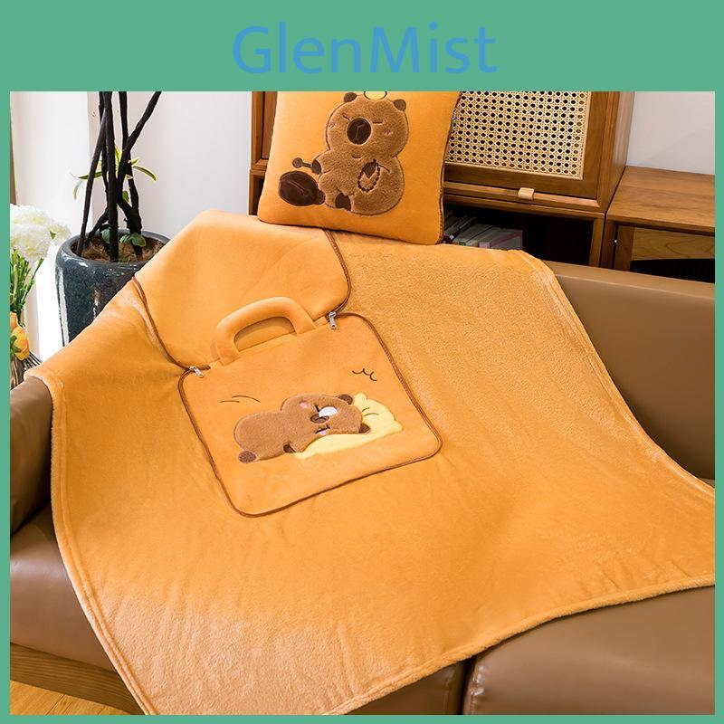 Adorable Capybara Plush Blanket Pillow With Dual Functionality For Office Napping And Travel
