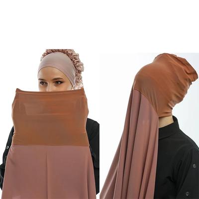 Instant Hijabs With Cap Plain Chiffon Jersey Hijabs For Woman Veil Muslim Islamic Hijab Cap Scarf For Women'S Turban Headscarf
