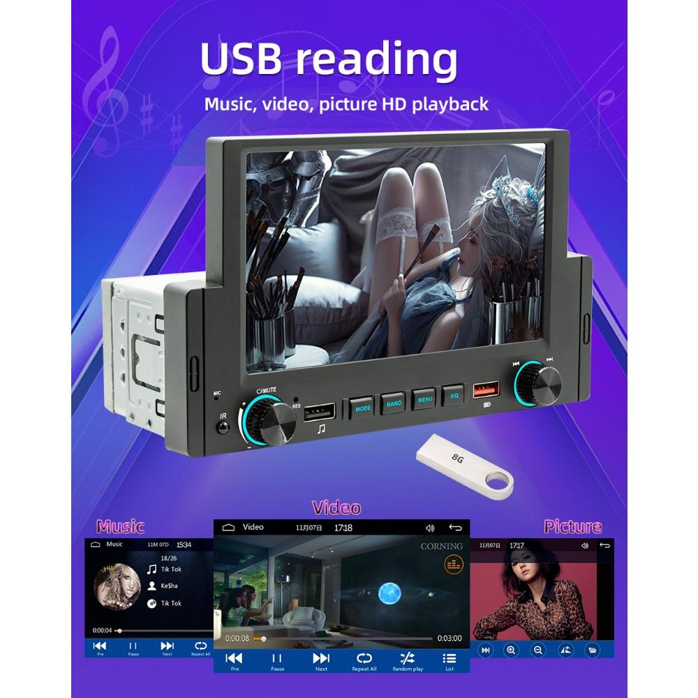 6.2 Inch 1Din Wire&Wireless CarPlay Android Auto Screen Radio Car Stereo BT MP5 Car Play 2USB Audio System Car Accessories