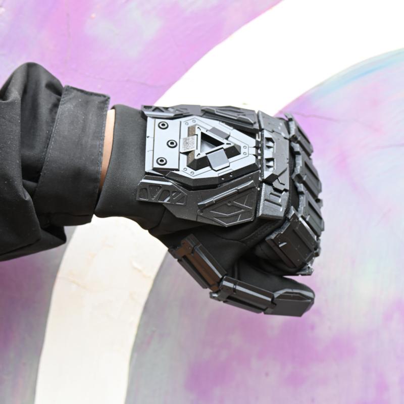 3D Printing Plastic Handmade Gluing Punk Tactical Gloves Mechanical Hand Armor Man Woman Sci-fi Cosplay Mecha Gloves One Size