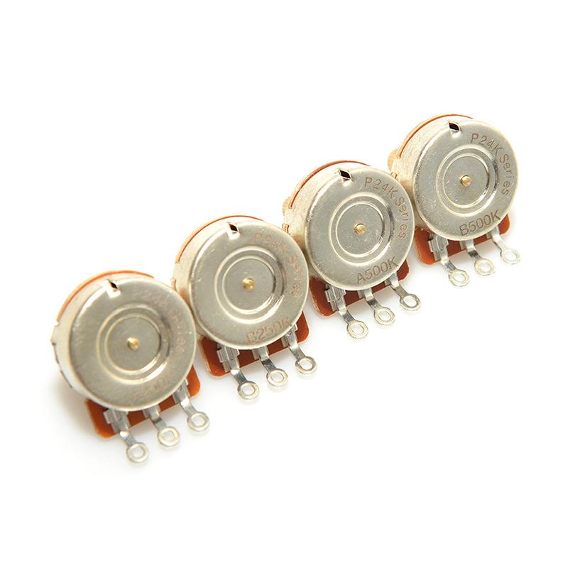 1Pcs Fine 24-Spline Brass Shaft Pots 500K/250K Long / Short Shaft Choose Guitar Potentiometers Diy Accessories