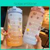 2000ml Large Capacity Drinking Bottle Sports Mug With Straw And Stickers For Outdoor Use