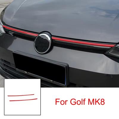 Car Front Bumper Grille Trim Grill Decoration Strip ABS Plastic Covers for VW Golf 8 MK8 2020-2023 Accessories Easy Installation