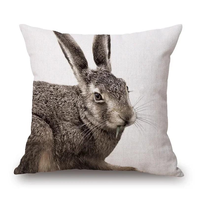 Nordisk Retro Stil Djur Poster Kuddfodral Höglandsko Kalv Hjort Get Älg Räv Björn Tryck Örngott