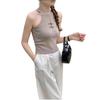 2025 Neue Damen Chinesischer Stil Schlankmachendes Ärmelloses Neckholder-Cami mit Froschverschlussknöpfen