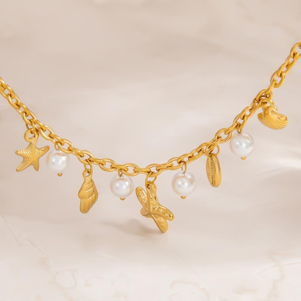 Jewelrry Gift Starfish Charm Bracelets Shell Pearl Pearl Bracelets Fashion Chain Bracelet  Ladies