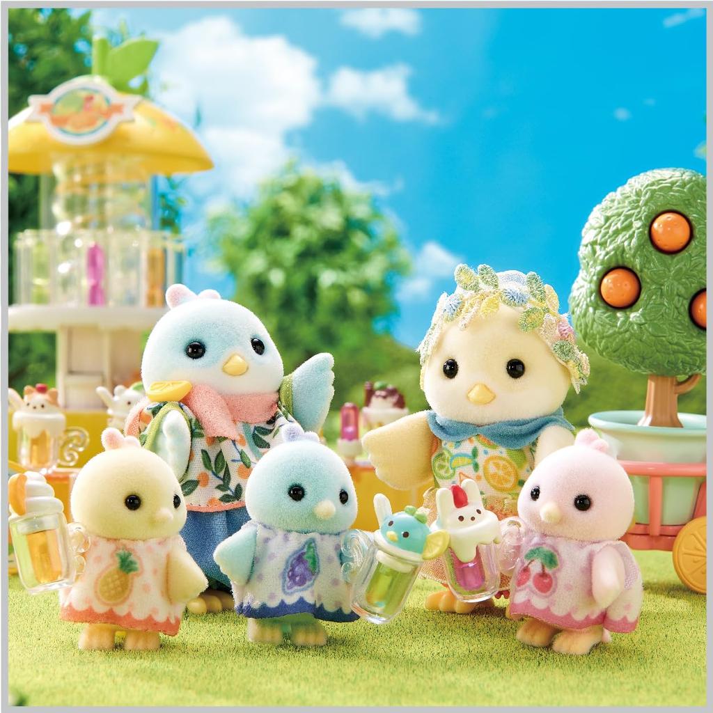 Sylvanian Families Dolls [Citrus Bird Family] FS-62 ST Mark Certified, Ages 3 and Up, Toy Dollhouse, Sylvanian Families, Epoch