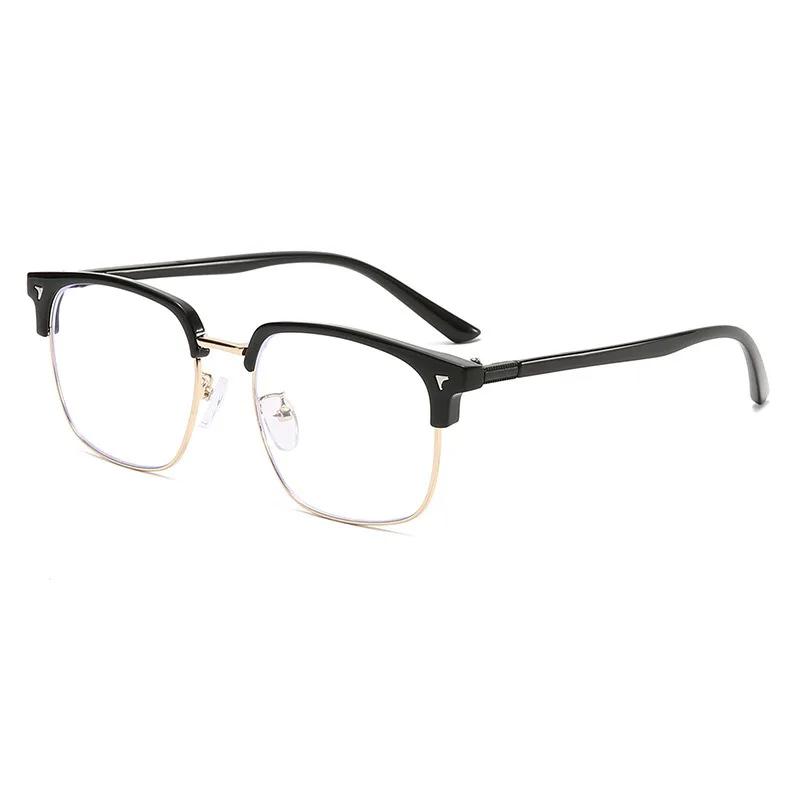 New Fashionable Box Handsome Eyebrow Glasses Plain Half Frame Slimming Glasses Anti Blue Light Glasses
