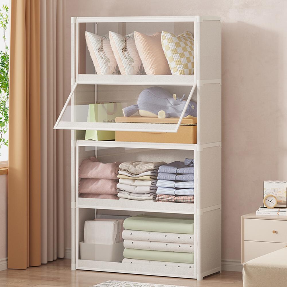 Closet Organizer with Lid Clothes Storage Organizer Dustproof Clothes Organizer Multi-layer Storage Rack for Bedroom