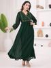 Women Designer Georgette V-Neck Gown Kurta Indian Bollywood Anarkali Top Tunic Kurti Dress