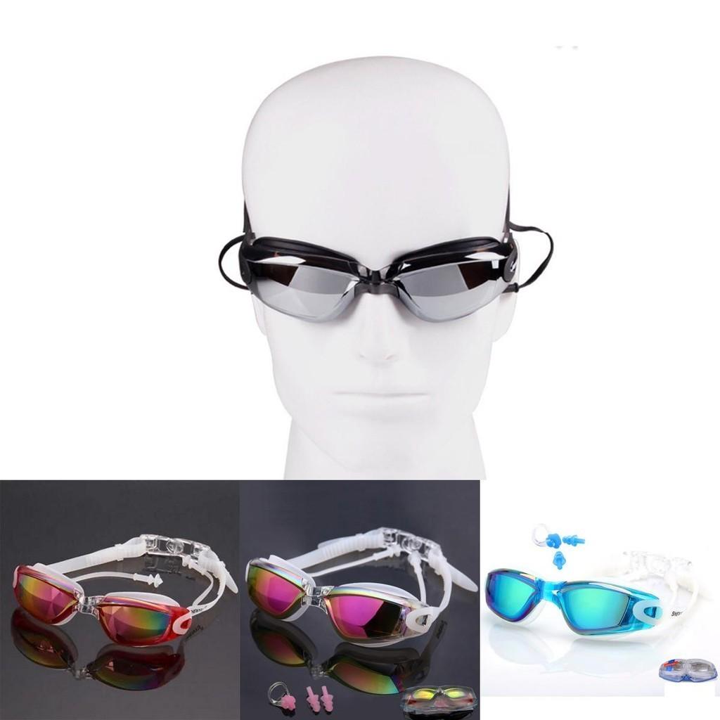 Waterproof Swimming Glasses And Antifog Colorful Plating Small Mirror Racing Swim Glasses Set