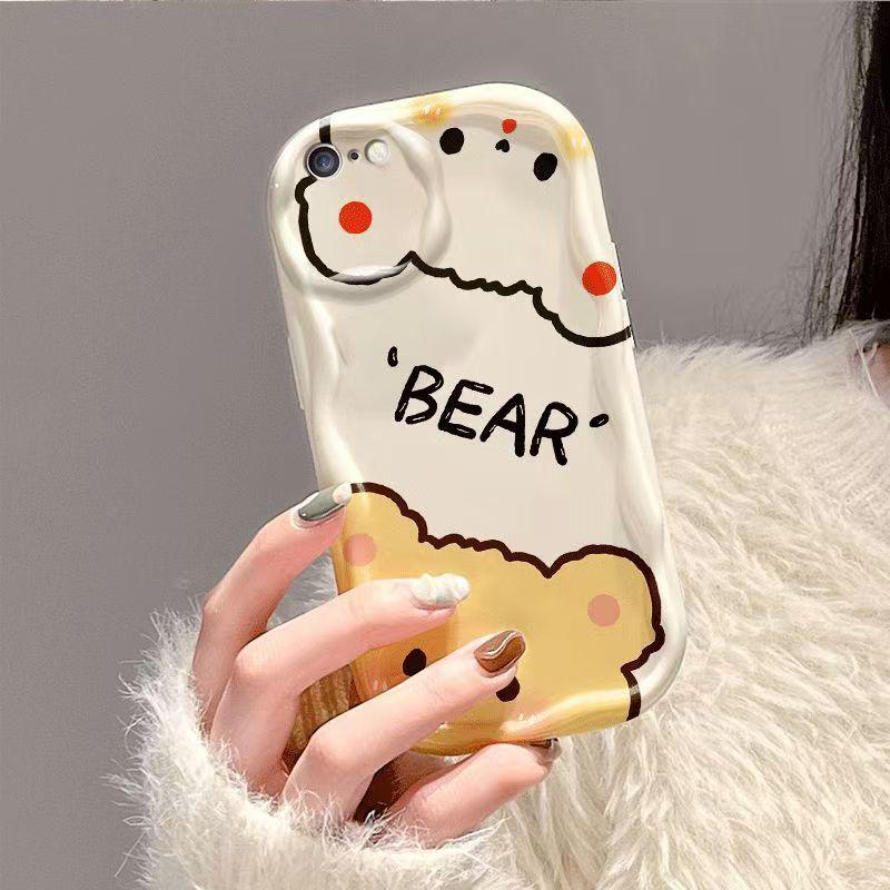 Two Cute Bear Phone Cases for iPhone 15 Pro Max, 14, 13, and 12 - Japanese/Korean Style. iPhone 16