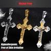 Trendsmax Men's Jesus Cross Pendant Stainless Steel Charms Gold Silver Color Male Fashion Jewelry KPP3