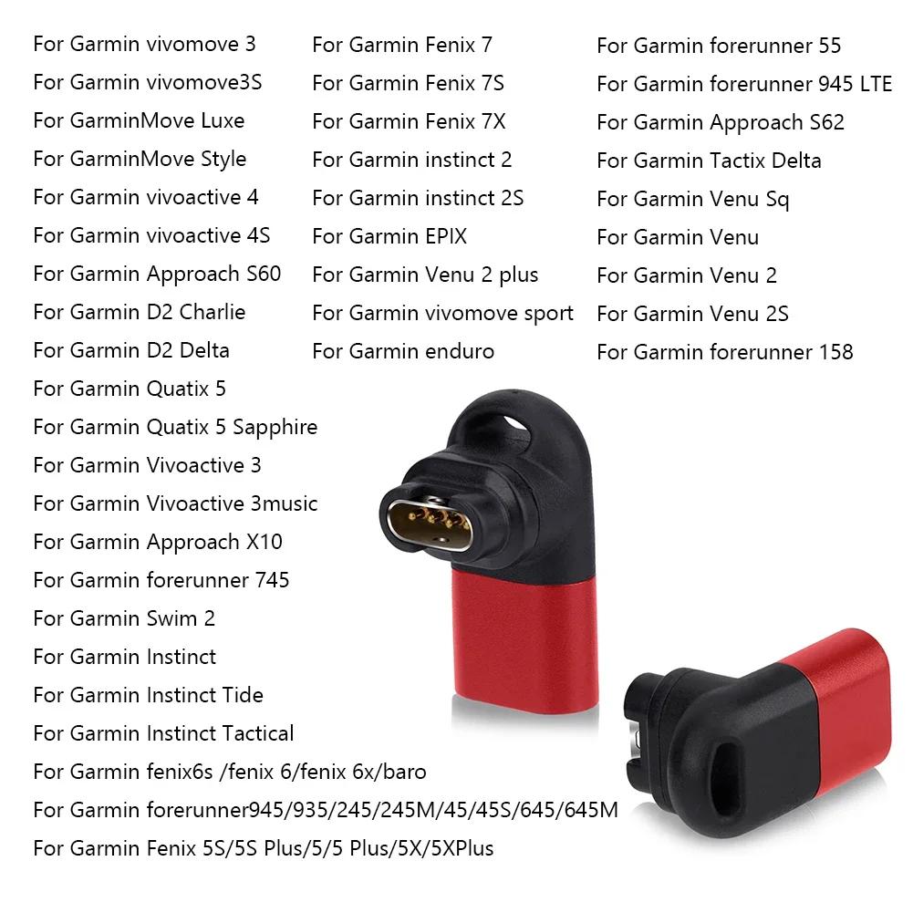 Konektor adaptéru nabíječky USB typu C/Micro/IOS na 4piny pro hodinky Garmin Fenix 7/6/5/7X/6X/5X/ Venu 2 plus Převodník nabíjení