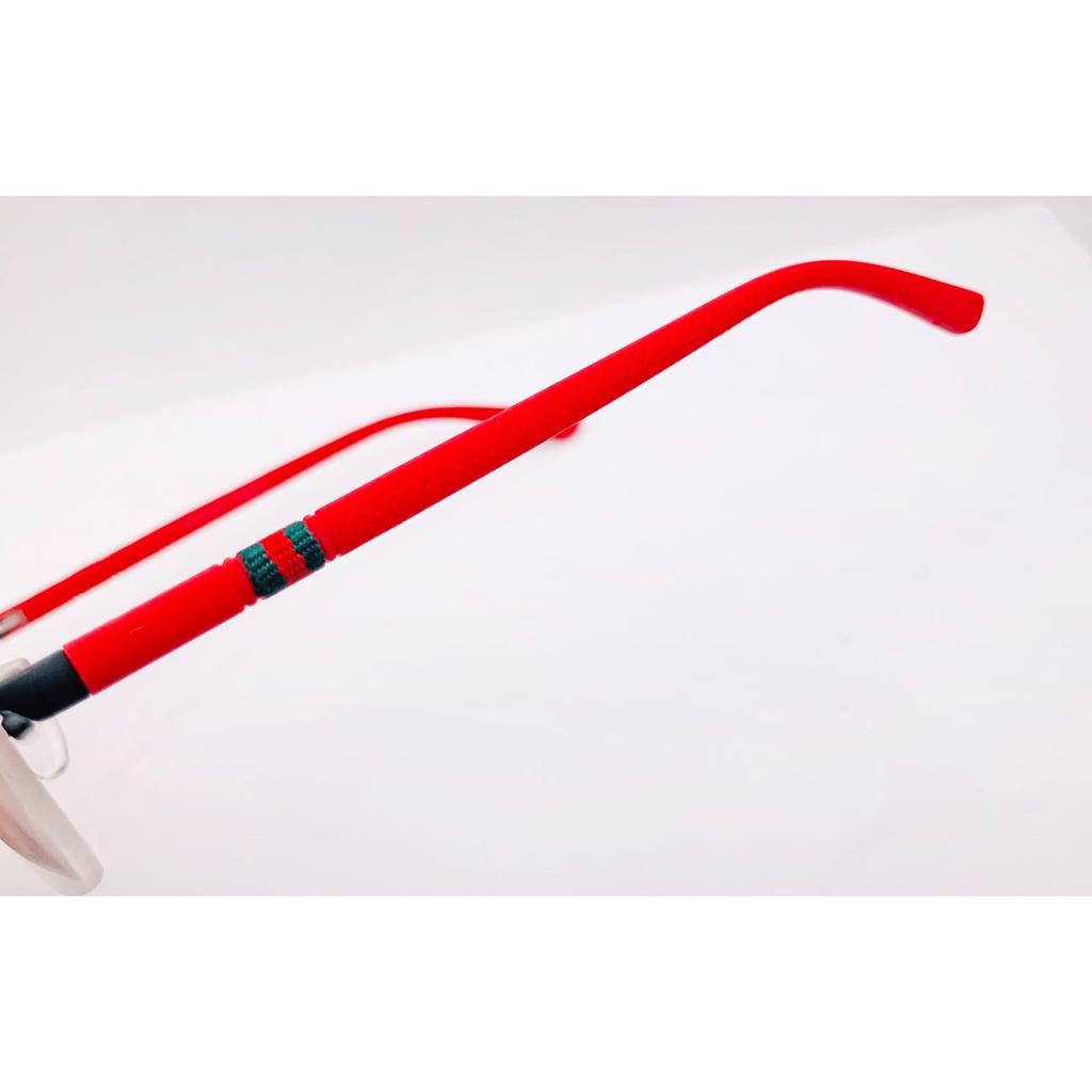 RSINC Rimless Metal & Rubber frame | eyeglass | Spectacle Black Red Cart Metal 664-1 54-17-140 C15 | A2 Cart Metal Black Red-664-1