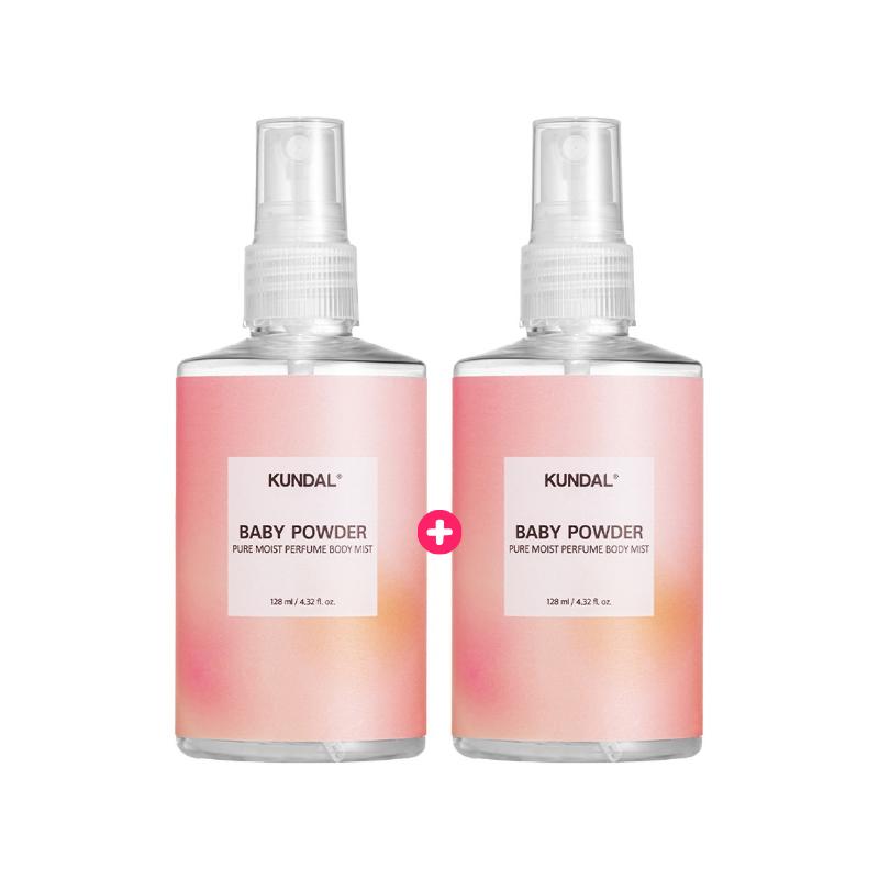 [KUNDAL] Pure Body Mist - Baby Powder Scent (128ml x 2pcs) - Instant Hydration & Fragrance Recharge