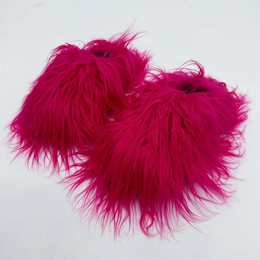 Spring and Autumn Classic Thick Bottom Hairy Slippers for Women's Outerwear 2024 New Thick Bottom Baotou Casual Half Slippers