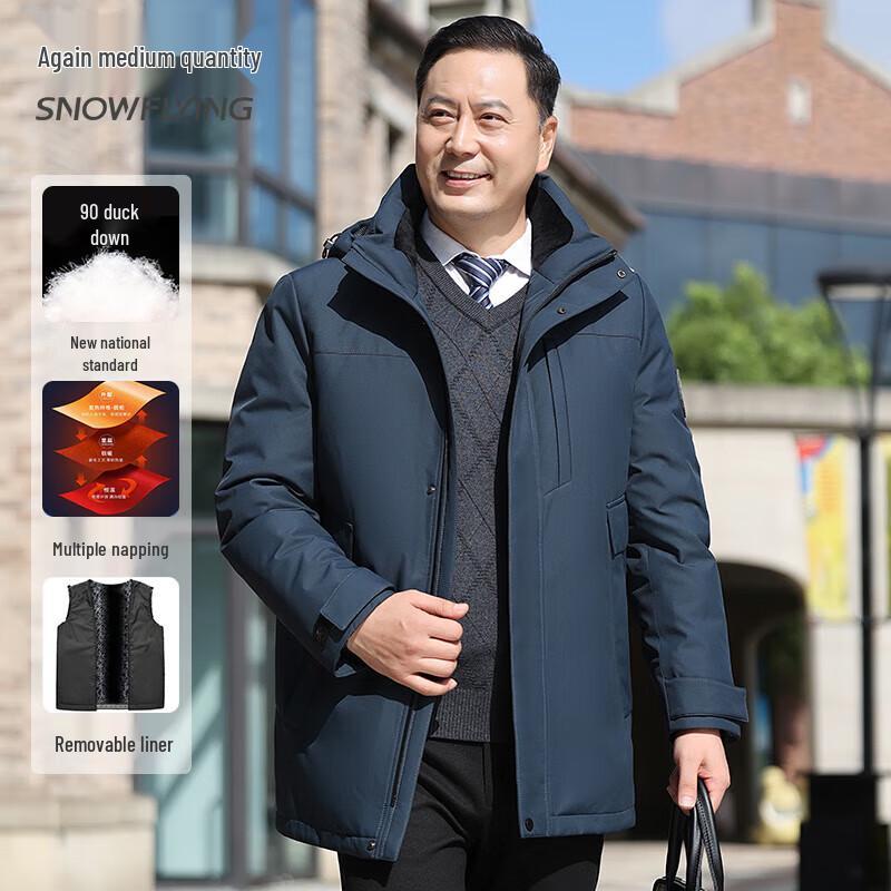 Men s Detachable Hood Duck Down Winter Jacket M