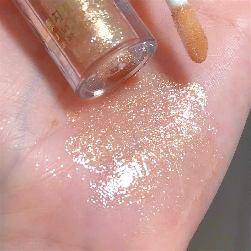 Waterproof Shimmer Glitter Lip Gloss 5 Colors Sparkling Glitter Liquid Lipstick Lip Gloss Sexy Lip Makeup Cosmetics