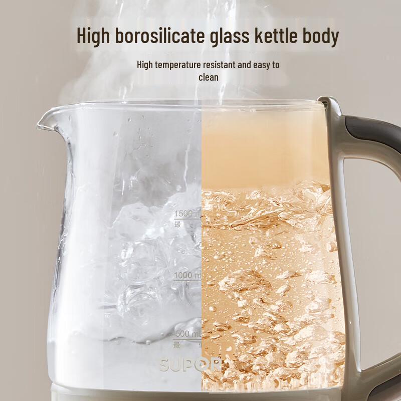1.5L Stainless Steel Electric Kettle with Flower Tea Brewer & Constant Temperature Control