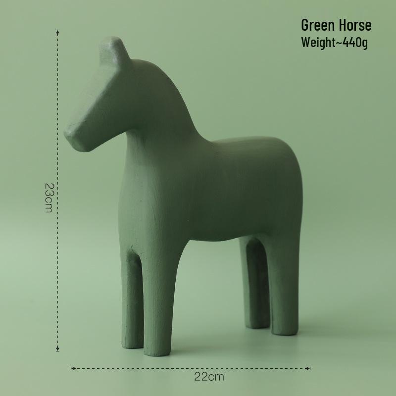 Adorno de Caballo de Madera Estilo Nórdico Morandi para Decoración de Hogar, Oficina o Sala de Estar