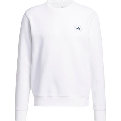 adidas Simple Round Neck Sports Embroidered Pullover Sweatshirt Men Sweatshirt White IU4517