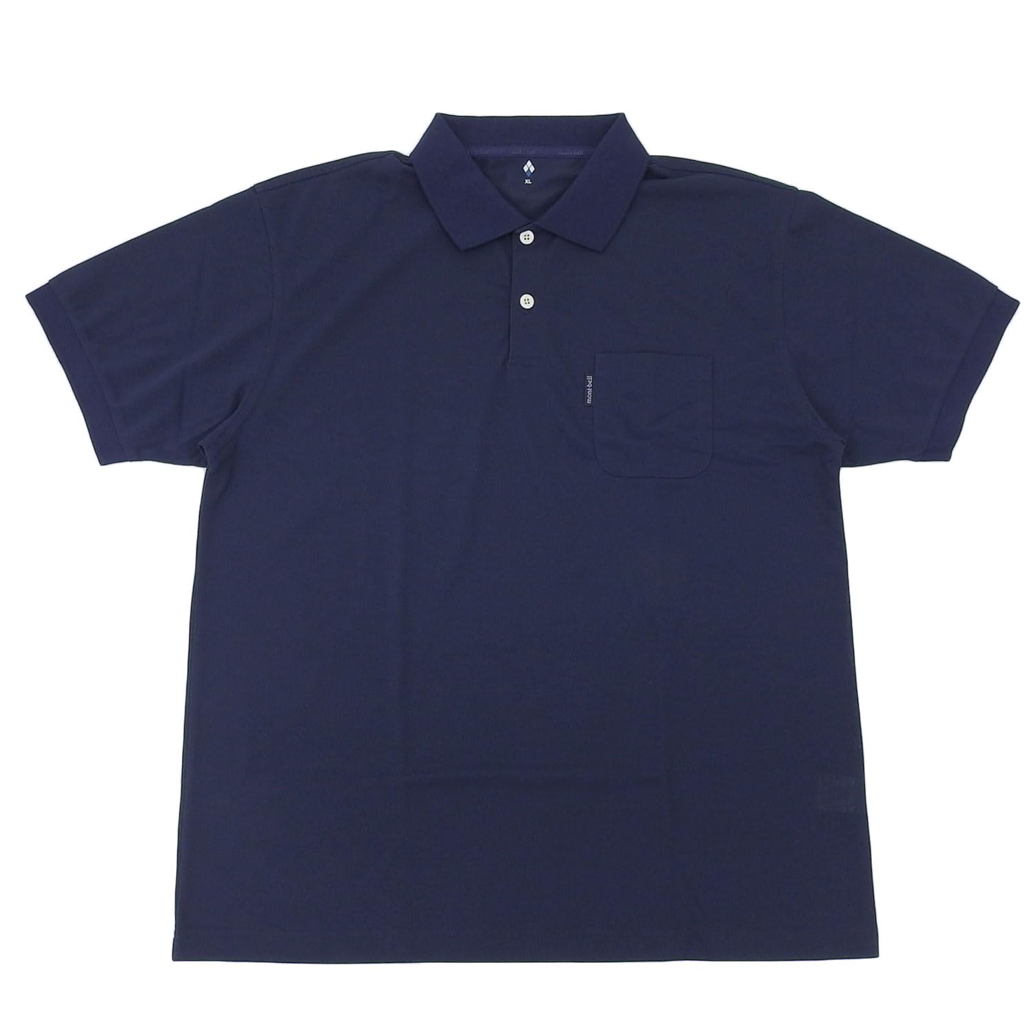 Polo Short Wickron Polo Shirt 1114228 [Montbell] Men s Shirt, Piqué Knit, Sleeve, WIC. (Navy (DKNV)/S)