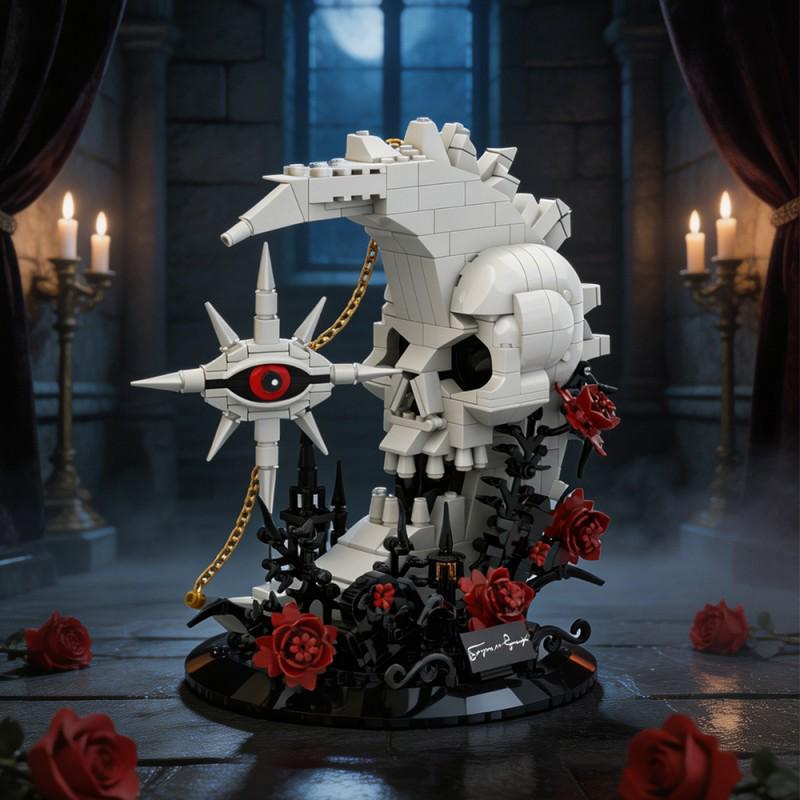 Gothic Skull Moon Star Building Blocks - Halloween Gift Set