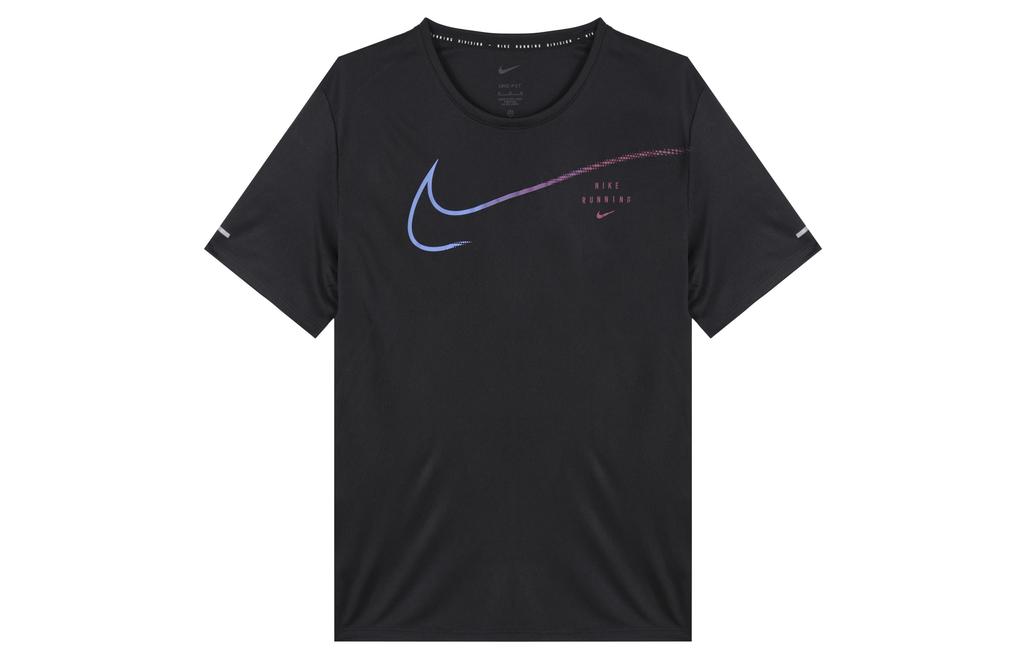 Nike Dri Fit T Shirts Men's Black Crew Neck Moderate Straight Fit