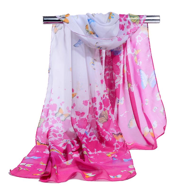 2026 Silk Chiffon Women's Scarf: Korean Style, Versatile, Long, and Thin for Spring, Autumn, Beach, or Winter Decoration