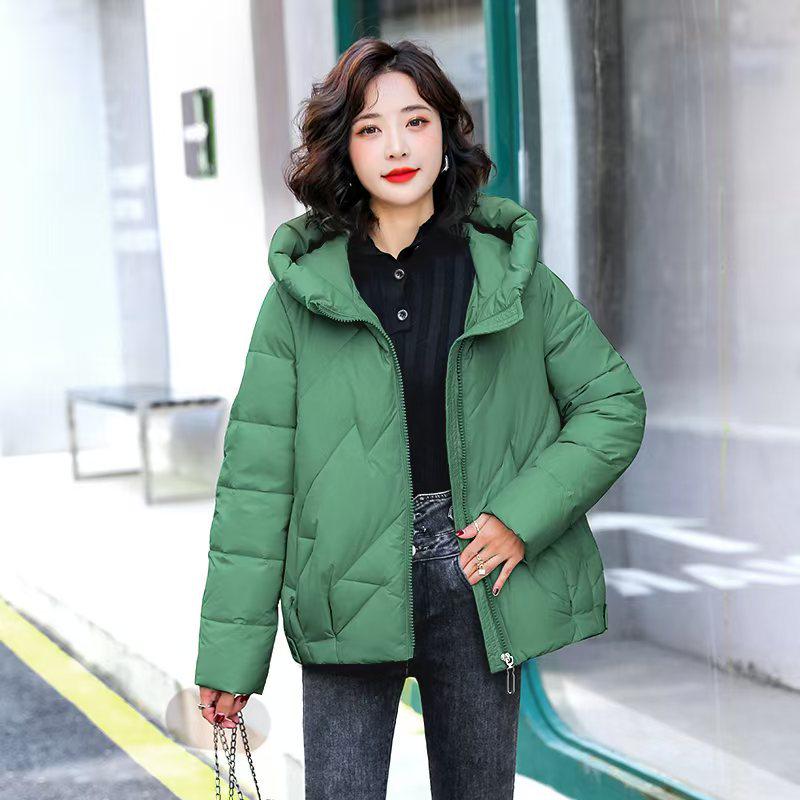 2025 Winter Plus Size Women's Hooded Cotton Jacket - Short, Thick, Loose Korean Style Outerwear