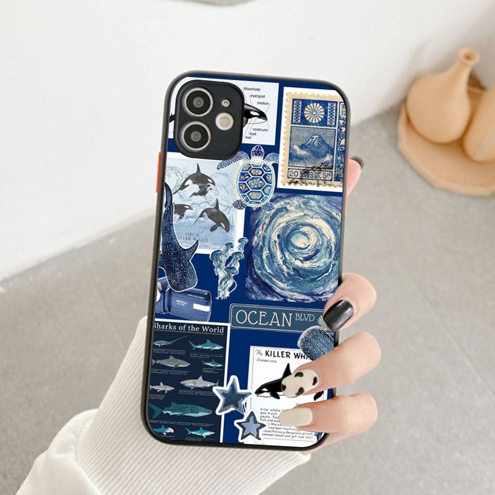 Classic Marine Animal Whale Phone Case For IPhone 14 11 12 13 Mini Pro Max 8 7 Plus X XR XS MAX Translucent Matte Cover