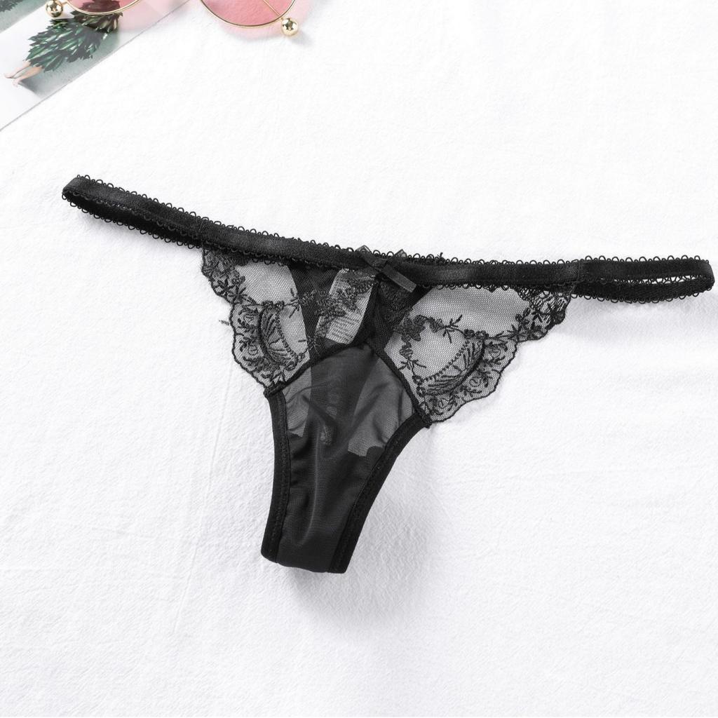 Clearance Sale Sexy Temptation Sex T-Pants Ultra-thin Embroidered Lace Thong Breathable Large Size Low Waist Panties Women