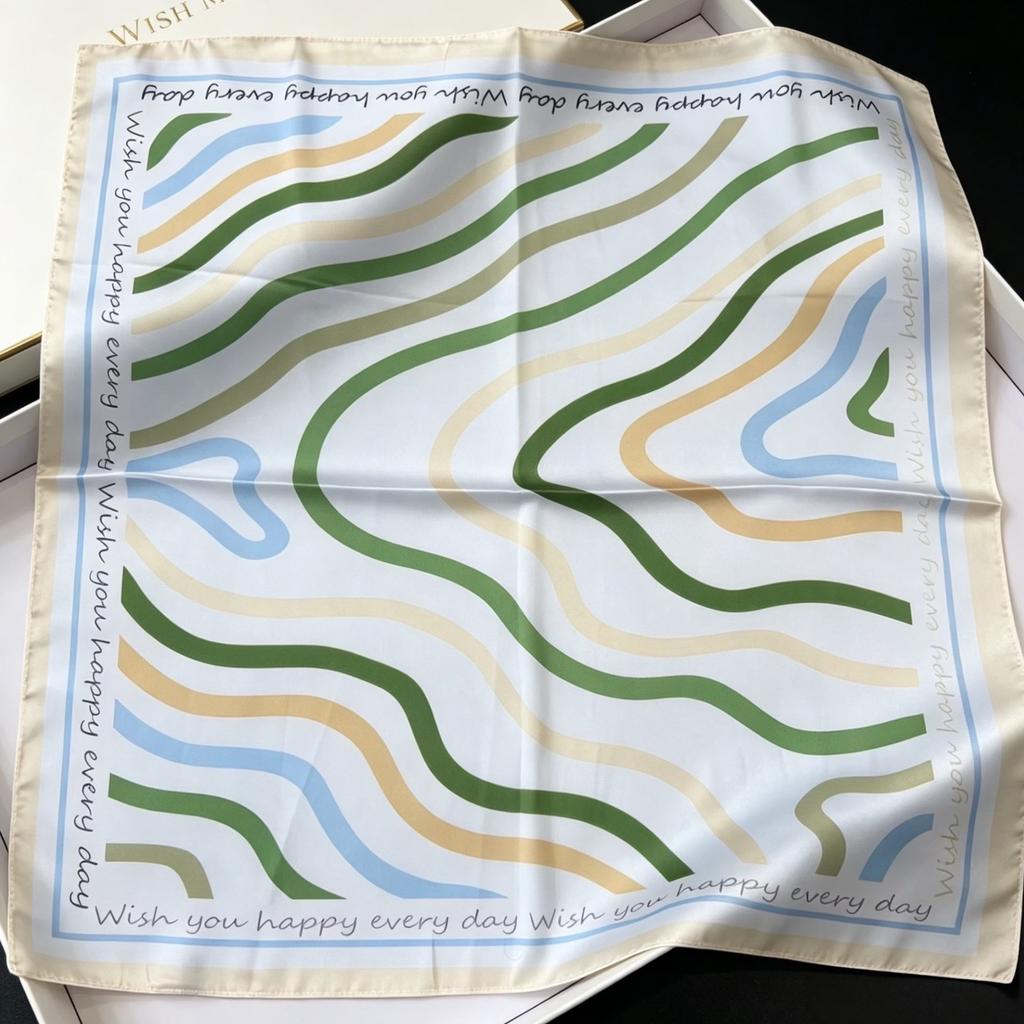 Fresh oil painting style printing silk scarf simulation silk square scarf shawl versatile neck small square scarf headscarf scarf scarf