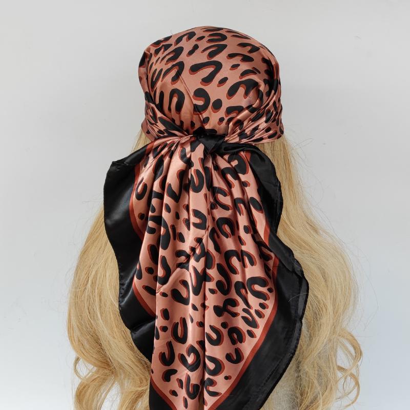 Women Small Satin Silk Scarf Square Print Wrap Foulard Femme Handkerchief Bandana Neck Hair Skinny Tie Scarves Shawls
