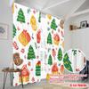 2pcs,2D plane printing Curtains&Window Treatment Christmas Tree Gingerbread Mitten (3) Polyester Easy Install (without rod)
