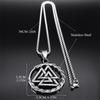 Viking Valknut Dragon Pendant Necklace for Women Men Stainless Steel Nordic Mythology Gothic Male Chain Biker Jewelry NZZ506S02