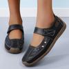 Grenzüberschreitend Übergröße Sommer Handgemacht Retro Sandalen Weiche Sohle Mama Schuhe Rindsleder Klettverschluss Lässig Damenschuhe