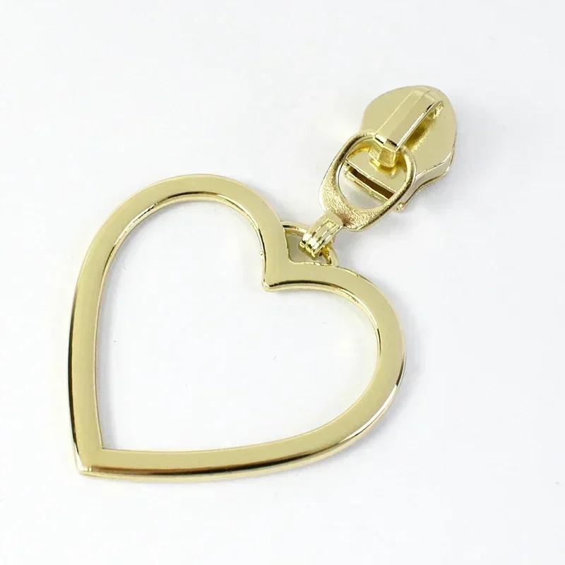 Meetee 5-50 Stück 5# Nylon Reißverschlussanhänger Kleidung Taschen Reißverschlüsse Reparatur Schieber für Plastikreißverschlüsse Herz Reißverschlusskopf Griff Nähzubehör