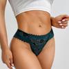 Women's Thongs Sexy Perspective Lace Flower Pattern Hollow Out Low-Waist Butterfly Knot Breathable Intimates Super Comfortable