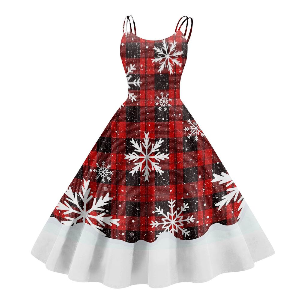 Damenmode Sexy trägerloses Gothic Cocktailkleid mit Weihnachtsgrafik, bedruckt, Vintage, lange Kleider