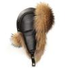 Winter imitation leather men's train head hat thickened warm middle and old ear protection and cold protection hat