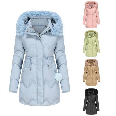 Detachable Hat Fashion Trend Women's Thickened Outdoor Warm Winter Jacket - Wrinkle Resistant Lightweight Soft Comfortable Long Sleeve Down Jacket