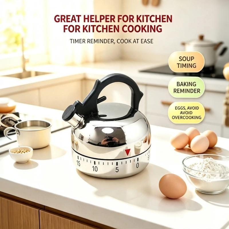 Fruit-Shaped Mechanical Countdown Alarm Clock Non-Slip Base Portable Design for Kitchen Cooking Student Study Timing