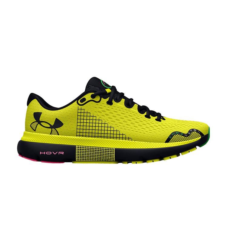 Under Armour HOVR Infinite 4 Yellow Ray Pink Men Sneakers Black 3024897-302