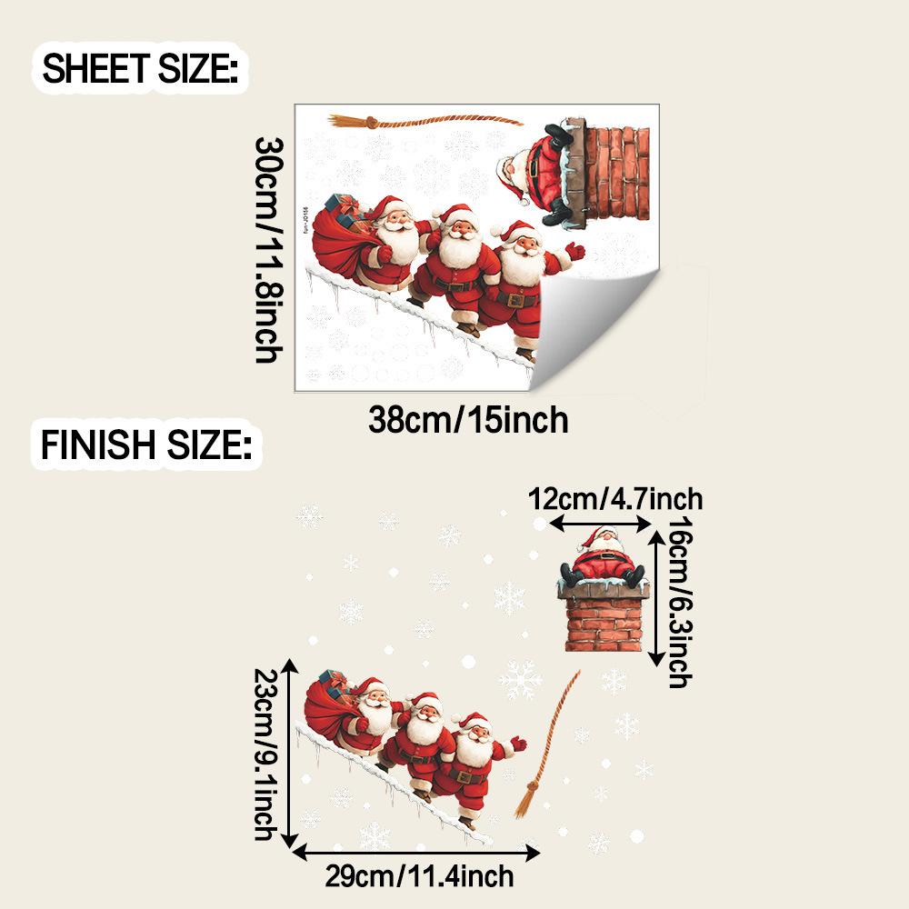 Personalized Santa Claus Festive Atmosphere Glass Door and Window Decorative Stickers for Giving Gifts