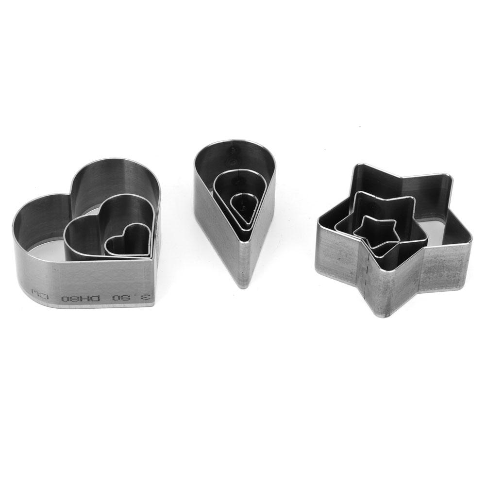 

9PCS Heart Water Drop Pentagram Shaped Leather Cutting Mold Die Craft Template Cutter
