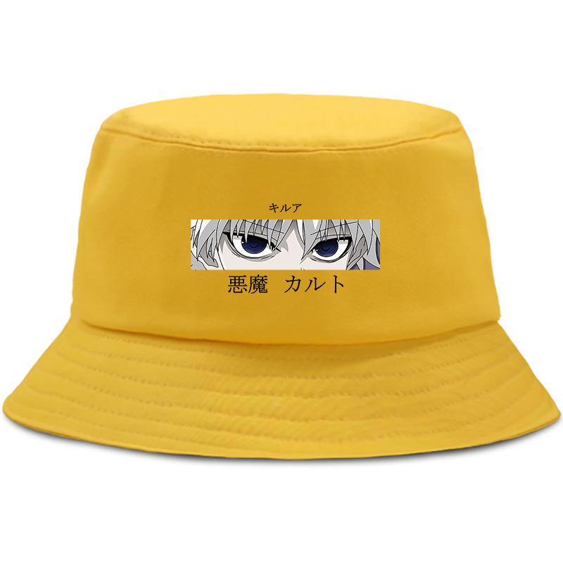 Hunter X Hunter Printed Summer Hat Women Unisex Panama Bucket Cap The Design Flat Visor Zoldyck Hisoka 90s Anime  Fisherman Hat